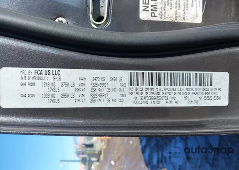 2017 Dodge Journey Sxt z USA, uszkodzony, nr VIN 3C4PDCBG6HT530759